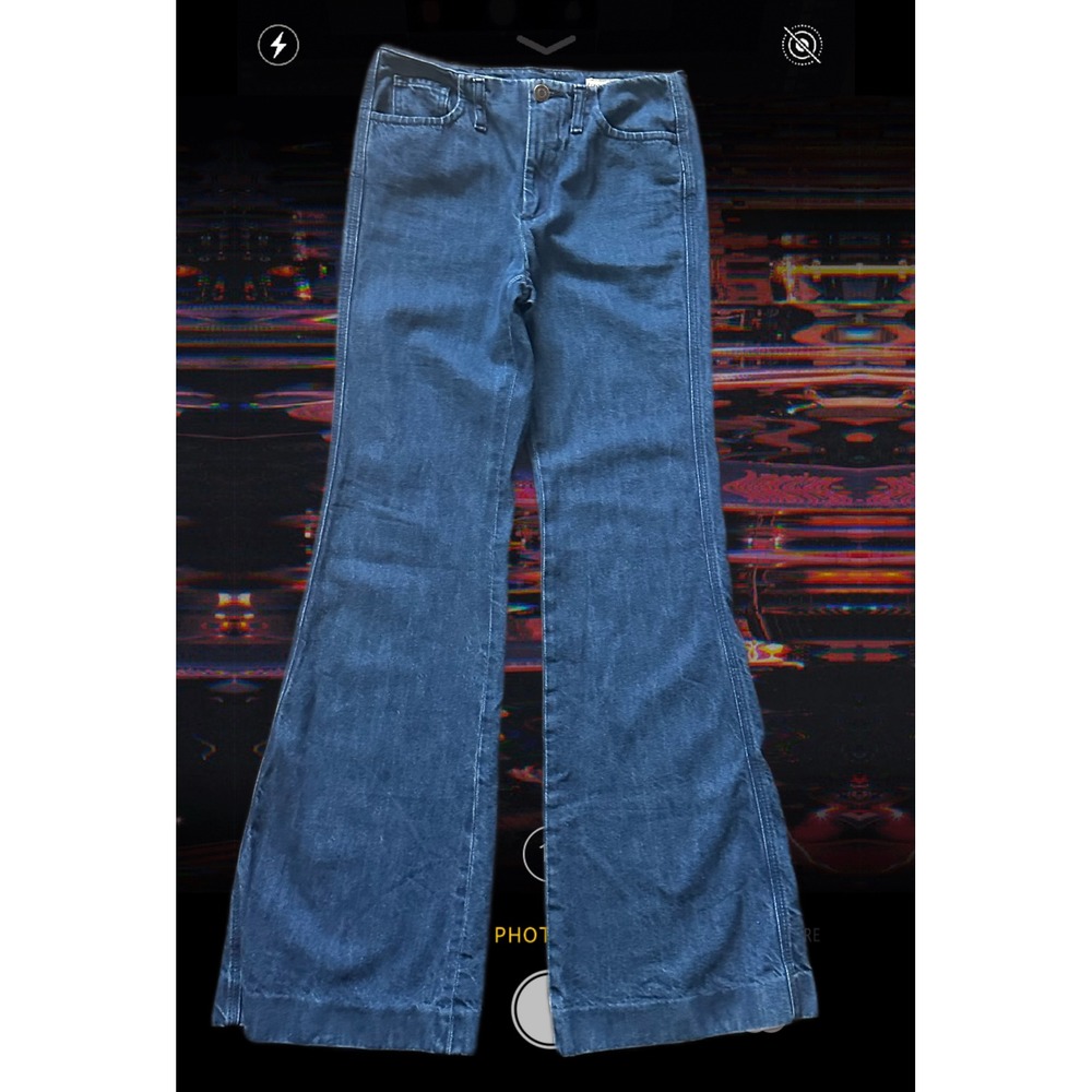 Zara Womens High Waisted Flare Jeans Medium Wash Wide Leg Bell Bottom Denim‎ 0